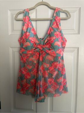 dip Floral Coral Aqua One-Piece Swimsuit